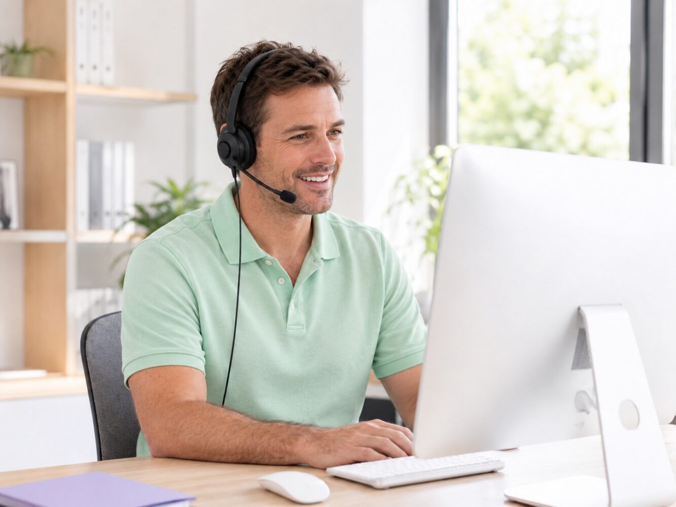 Neko support team member wearing a headset