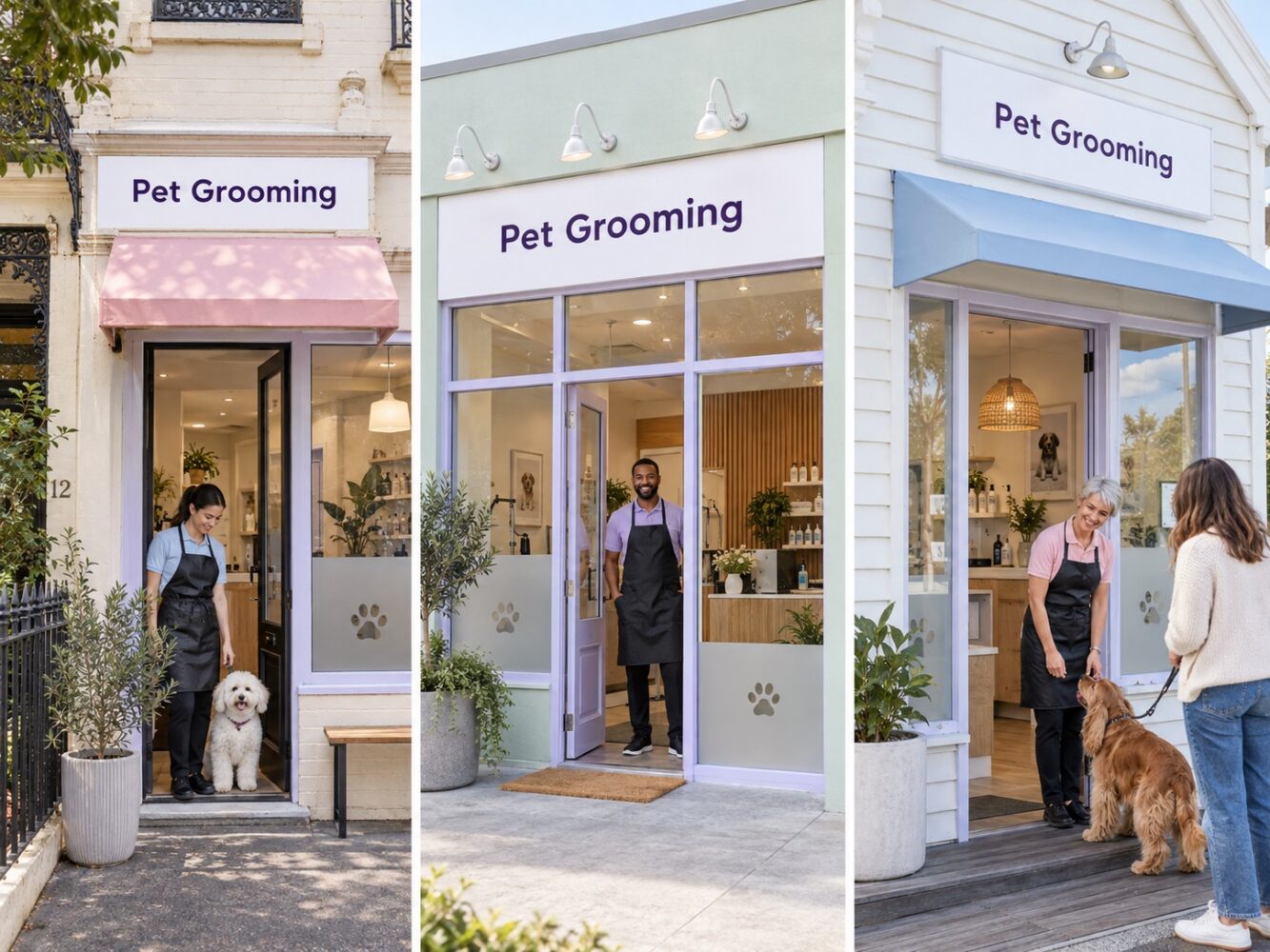 Pet grooming salon shopfront