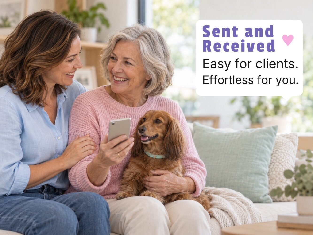 Pet owners sending and receiving digital gift cards