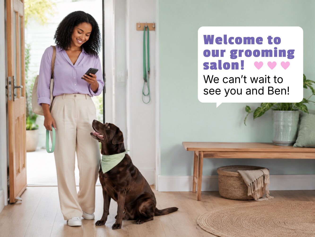 Pet business welcome message illustration