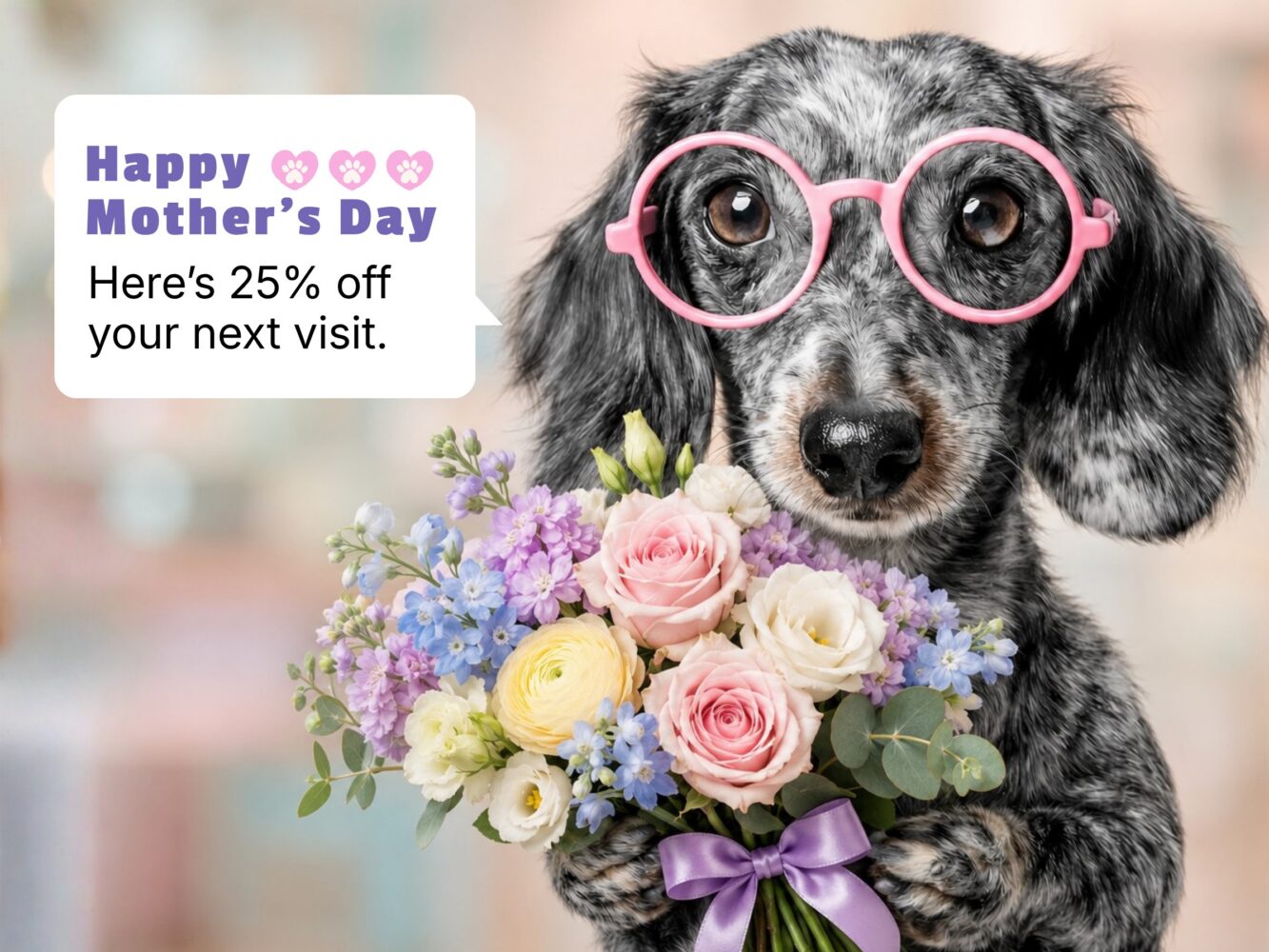 Mother's Day pet business offer illustration