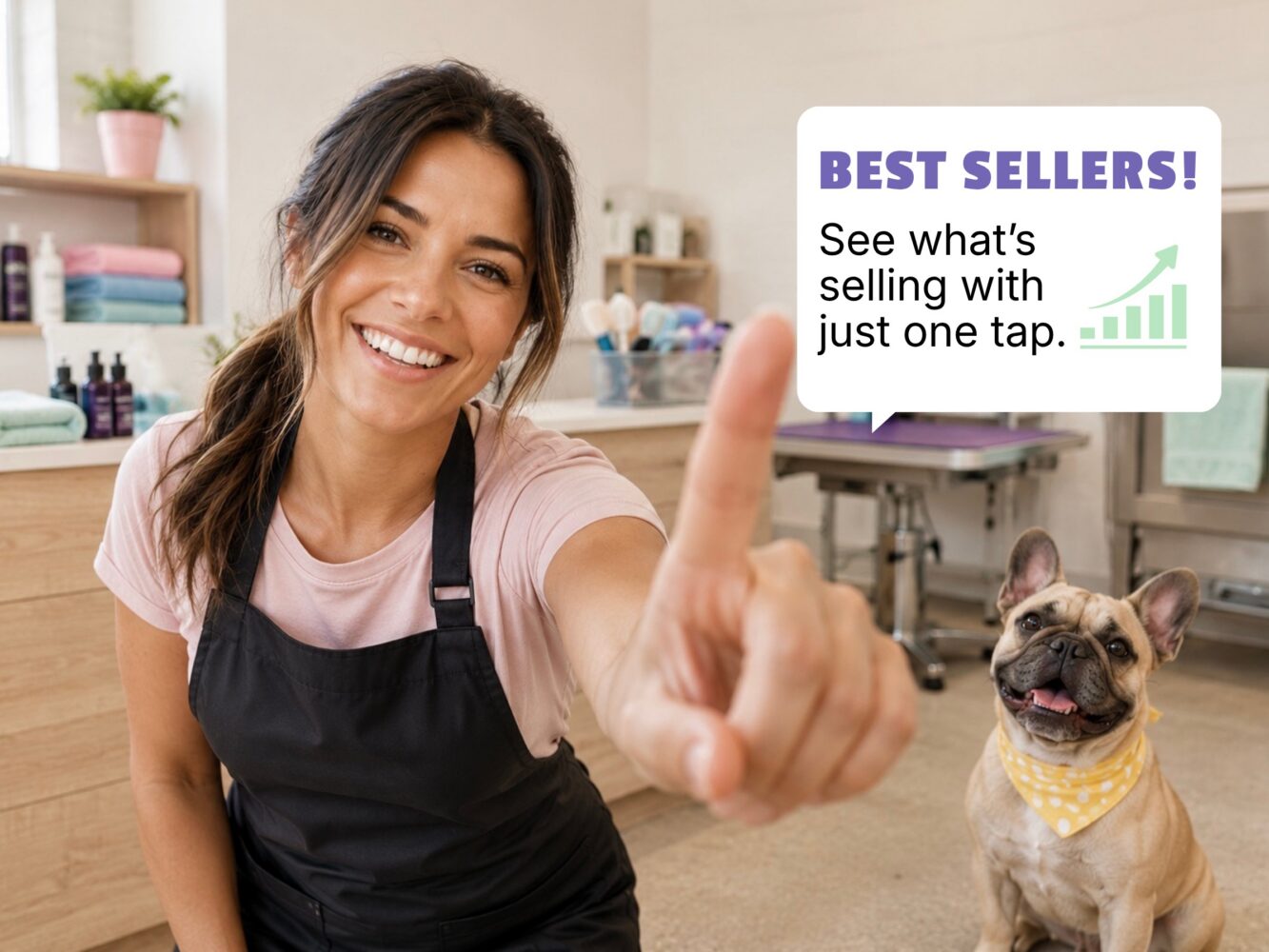 Staff recommending a best-selling pet retail product