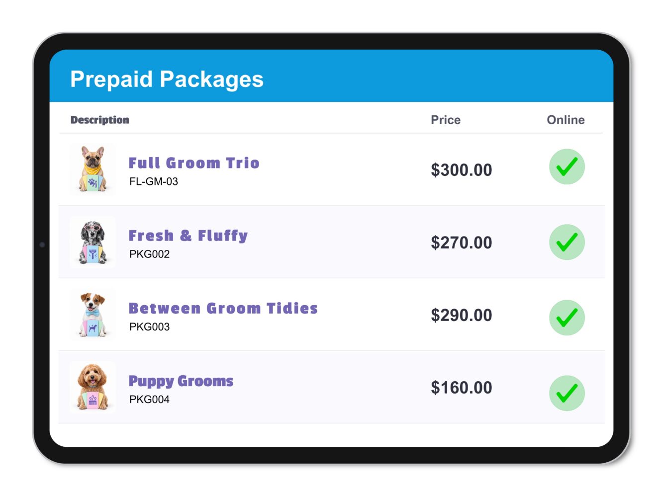 Neko prepaid package list screen