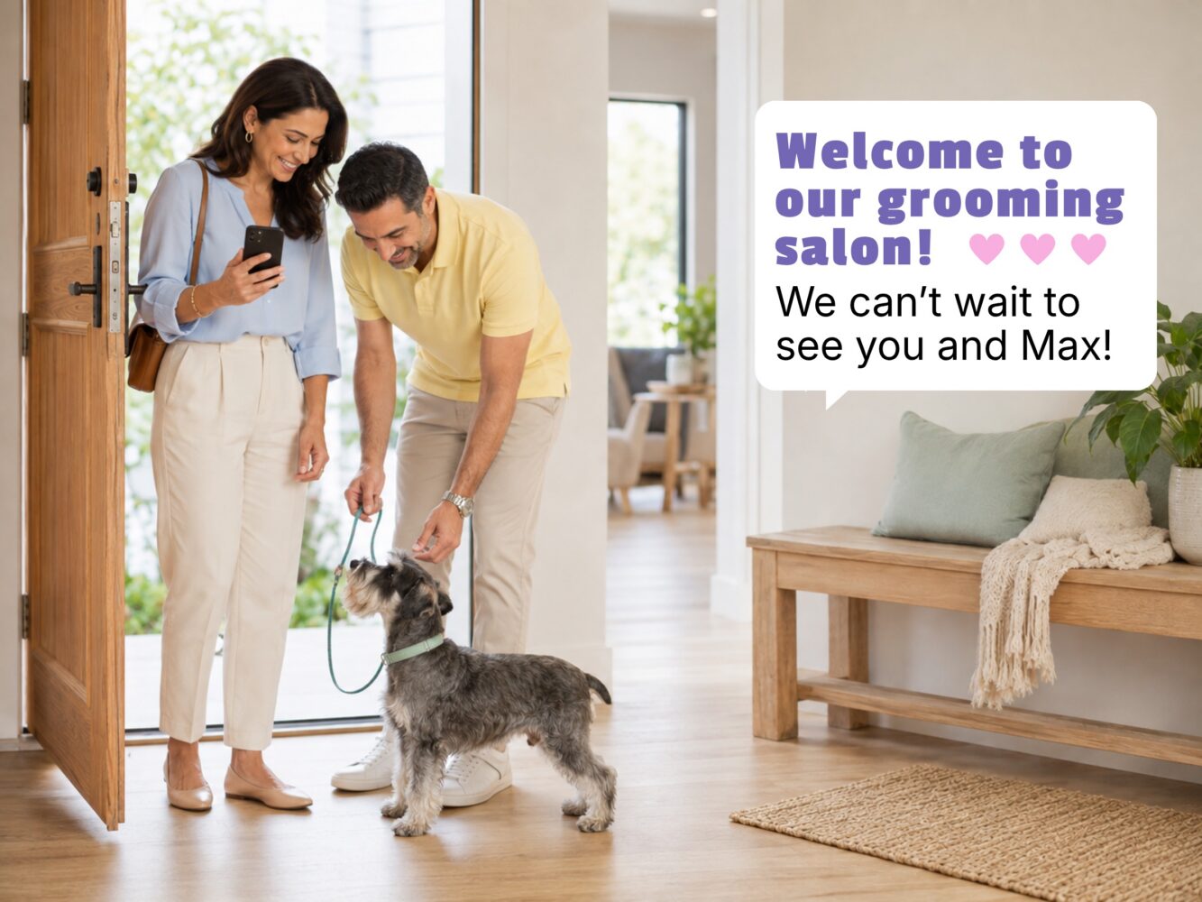 Pet business welcome message illustration