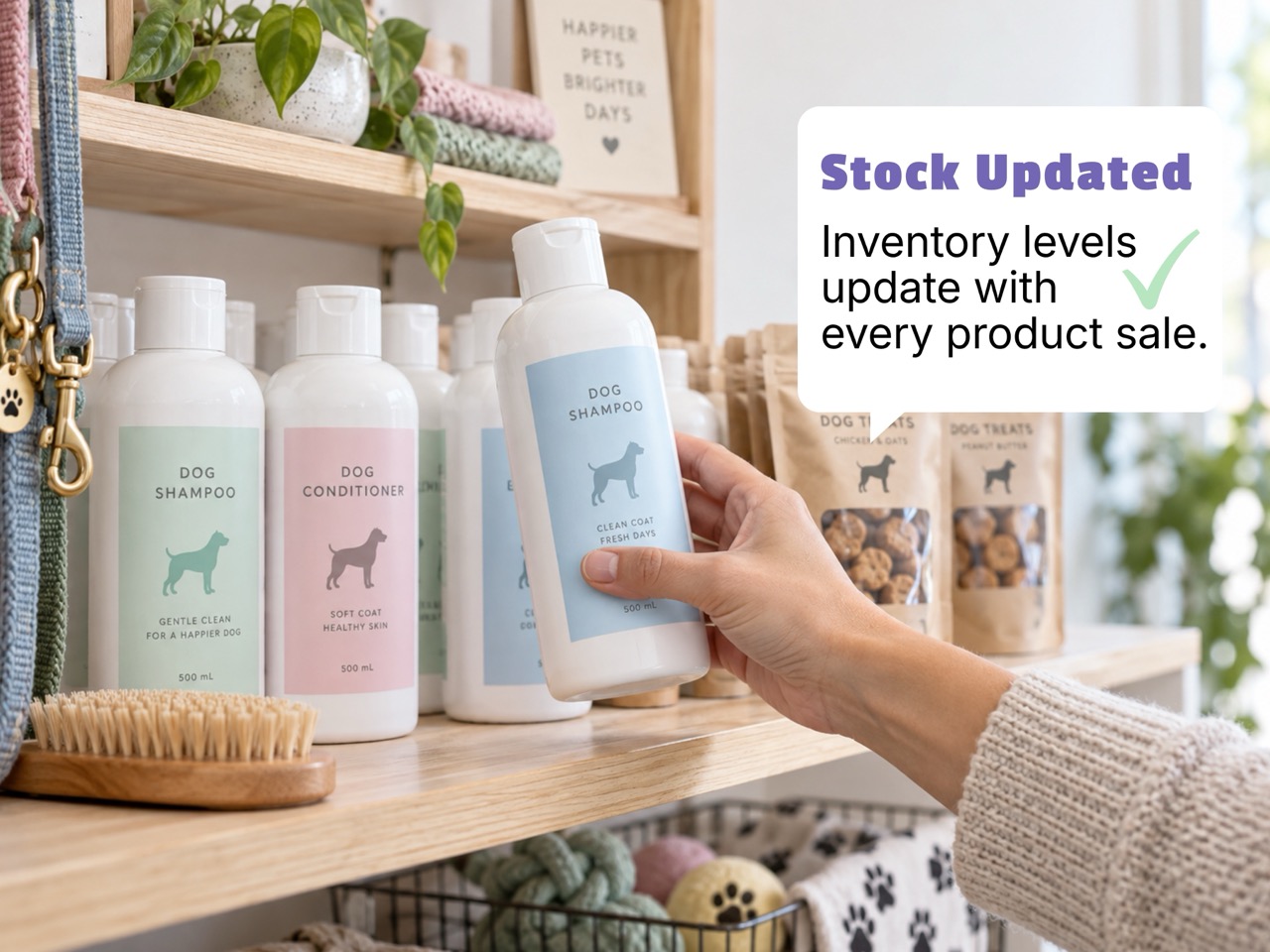 Product stock quantity update illustration